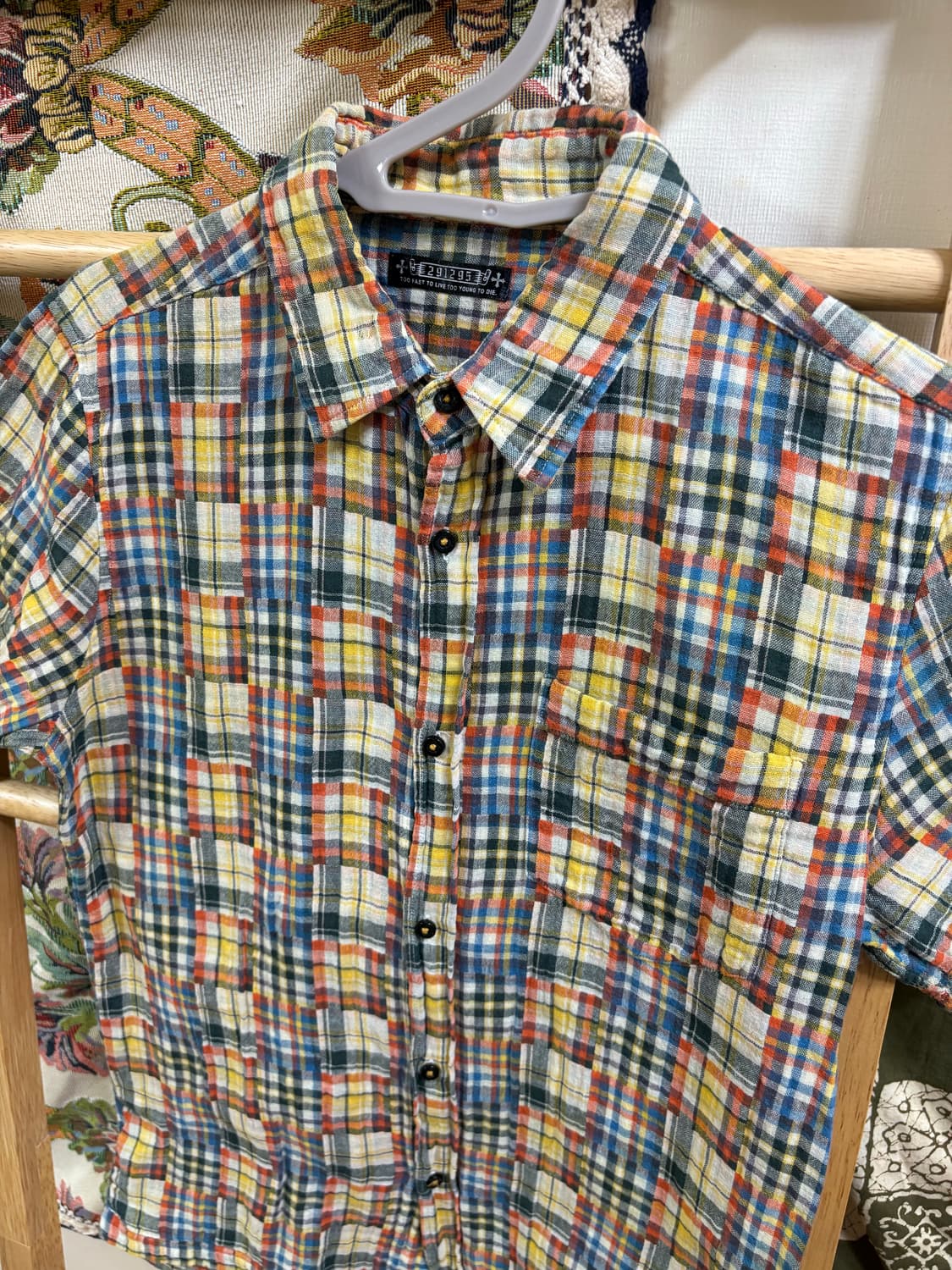 히피 291295 체크 반팔 셔츠  상품이미지2