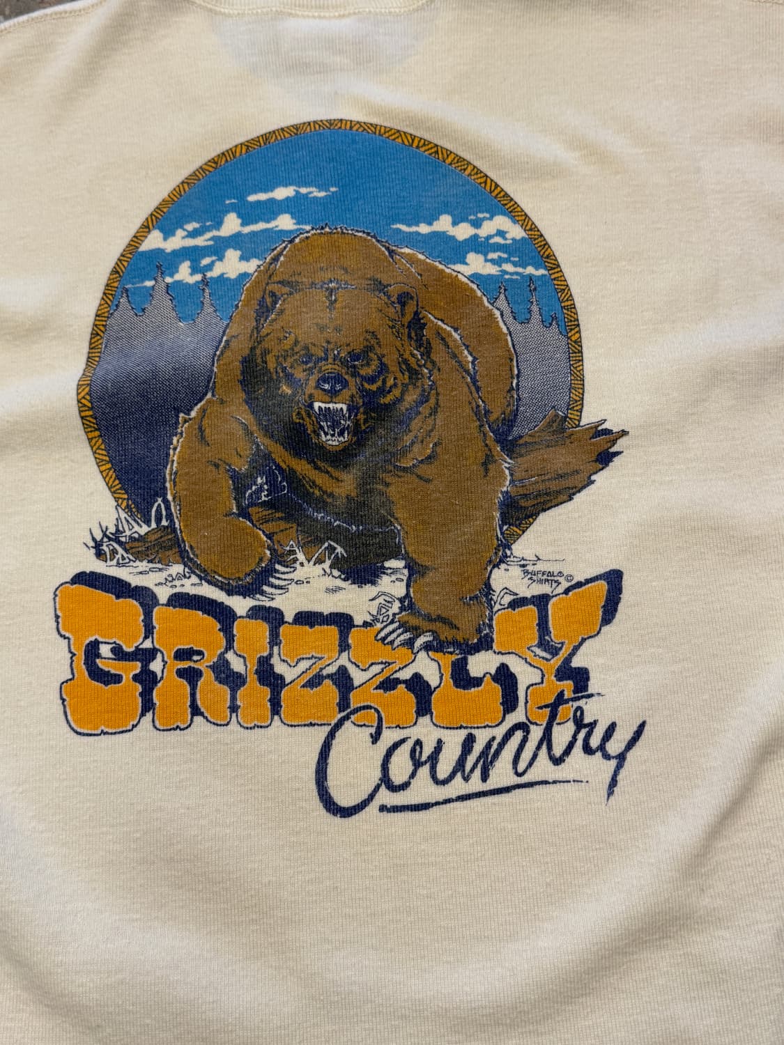 80s 버팔로셔츠 Grizzly 헨리넥 (M) 상품이미지5