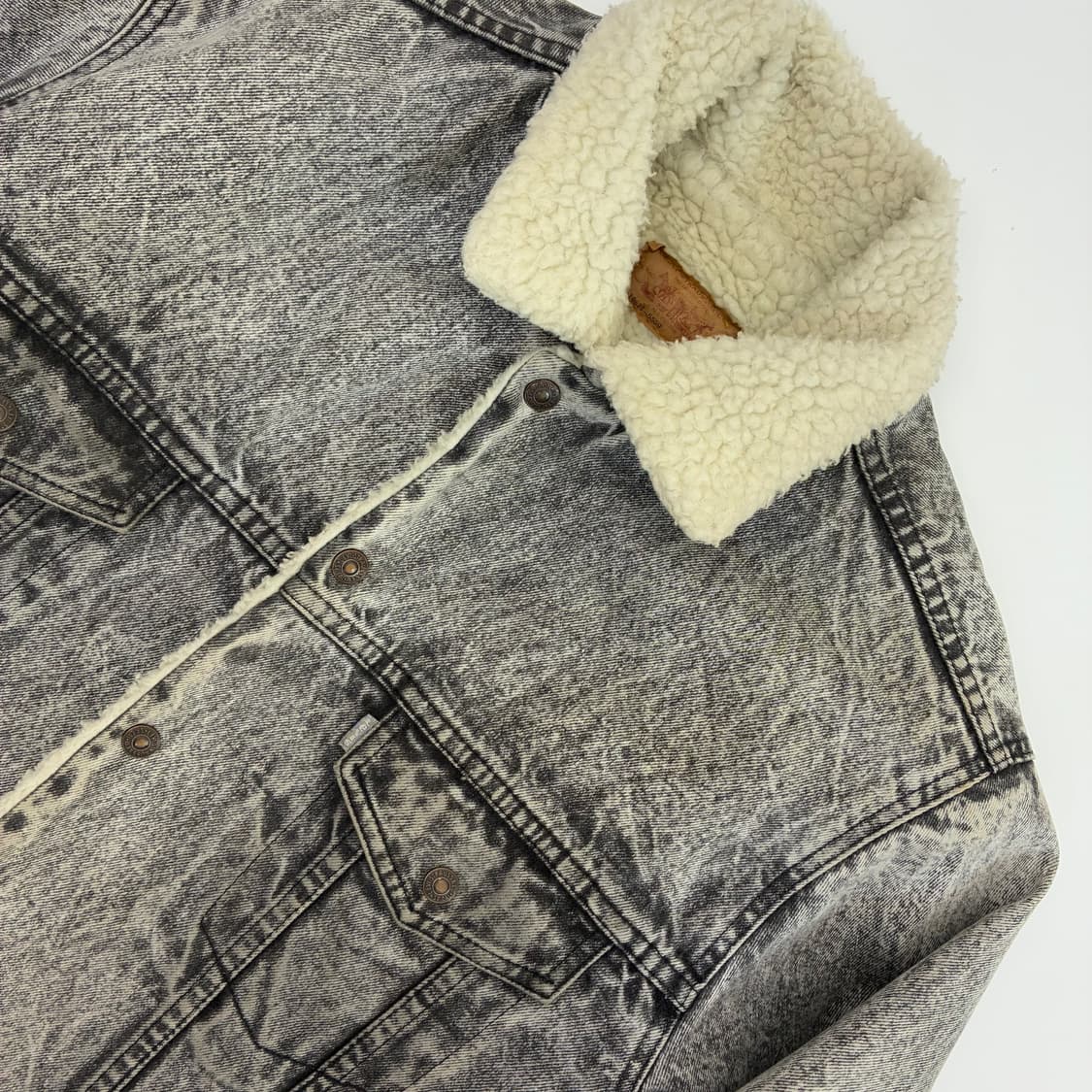 Levi's  리바이스 80,s 양털 흑청 데님 쉐르파 자켓  상품이미지4