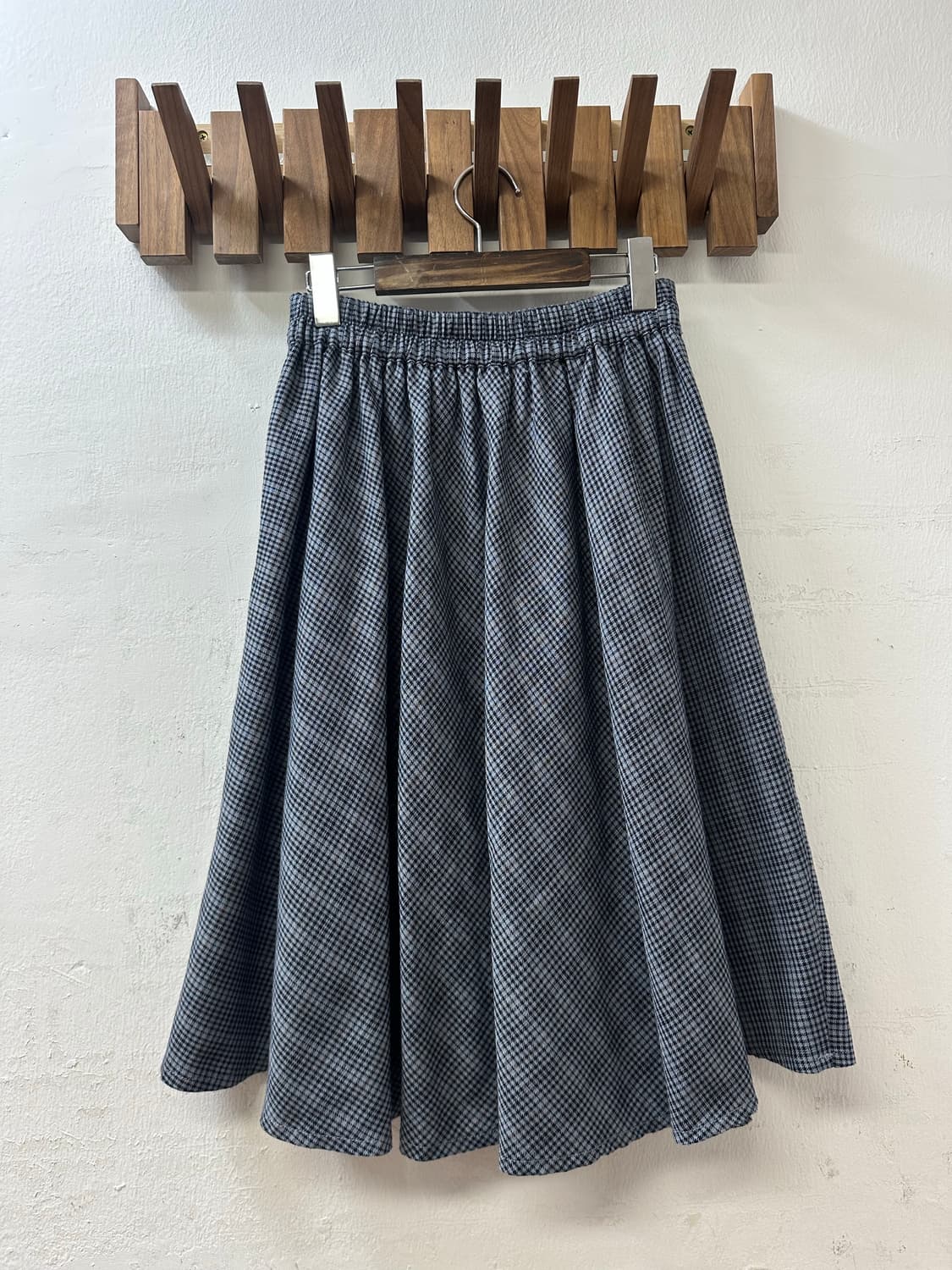 일본빈티지 엑시즈팜 Axes Femme 체크 패턴 버튼 플레어 스커트 상품이미지5