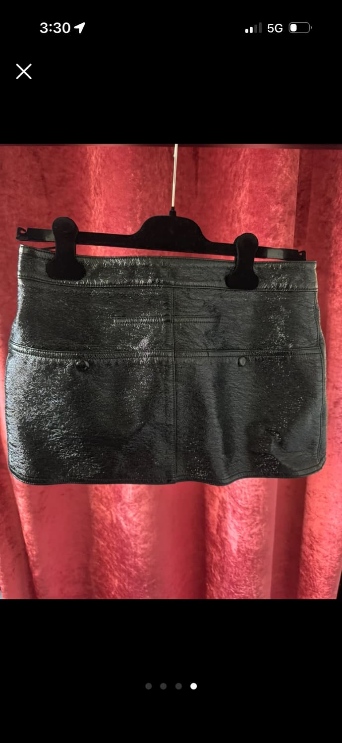 Courreges  블랙 에나멜 미니 스커트 38 상품이미지4