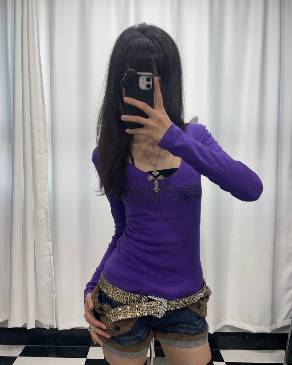 🎸바이올렛 스컬 프린팅 롱슬리브🎸 상품이미지5