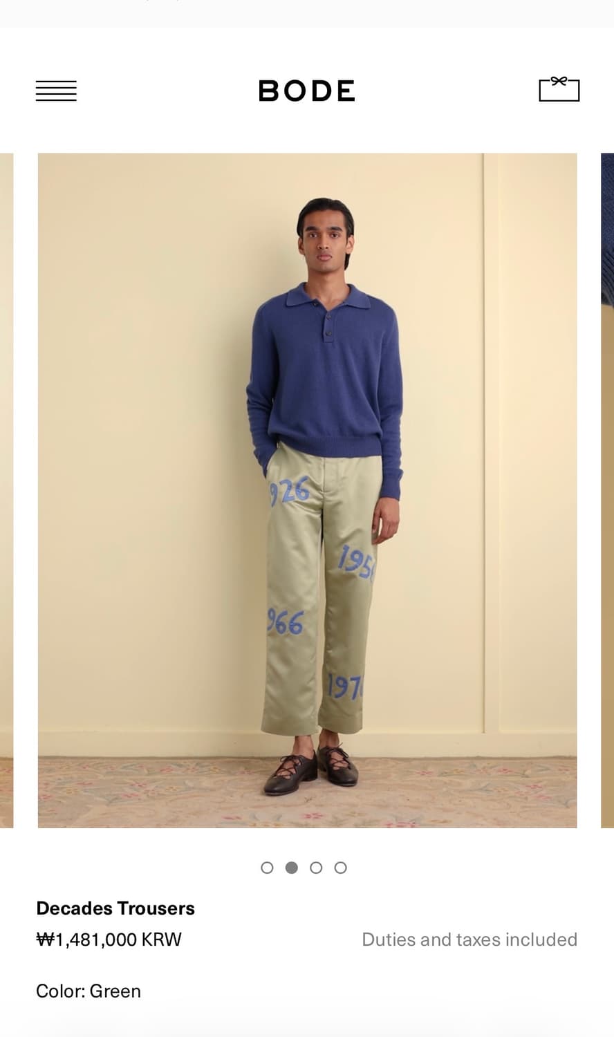 BODE 트라우저팬츠 29size  팝니다 상품이미지1