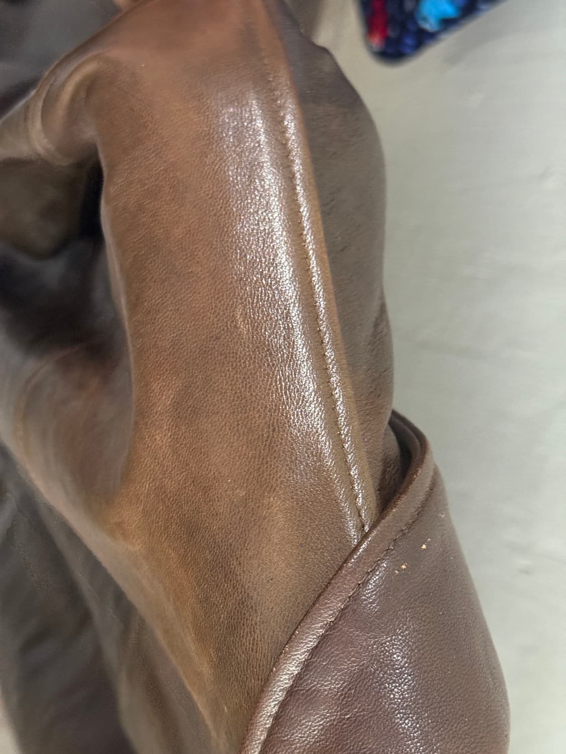 xl 쿠어 베지터블 레더 A-2 자켓(브라운) 상품이미지6