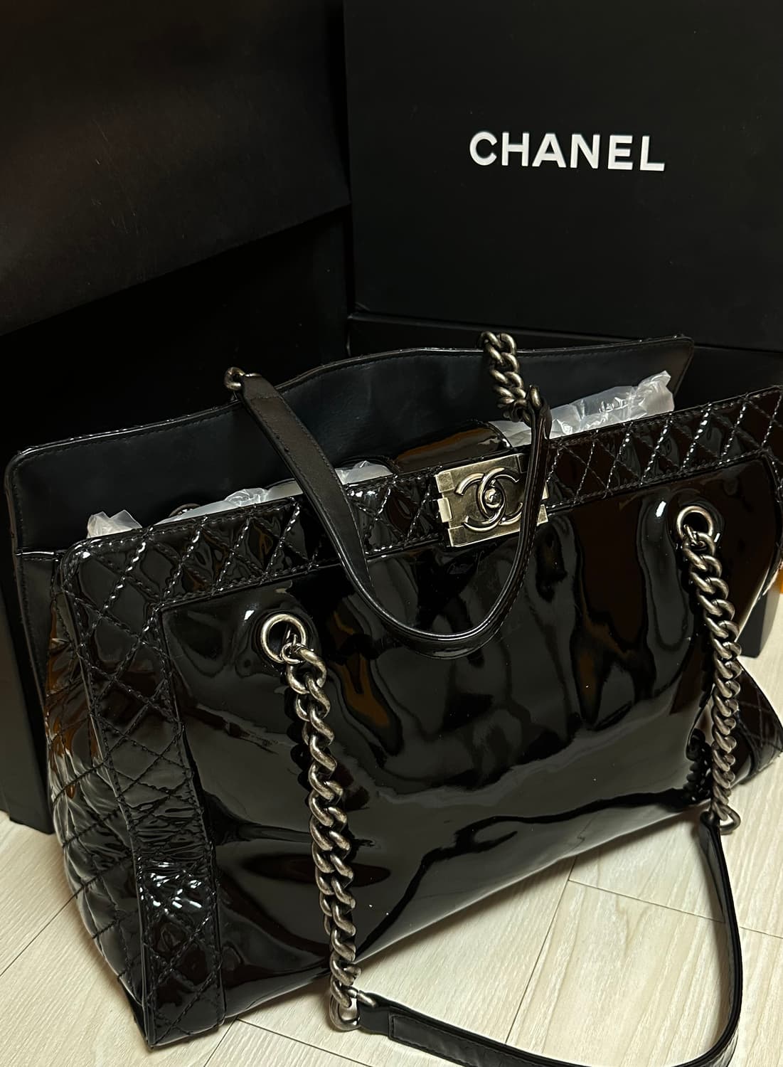 샤넬 보이 체인 빅사이즈 숄더백 os 국내판 상품이미지1