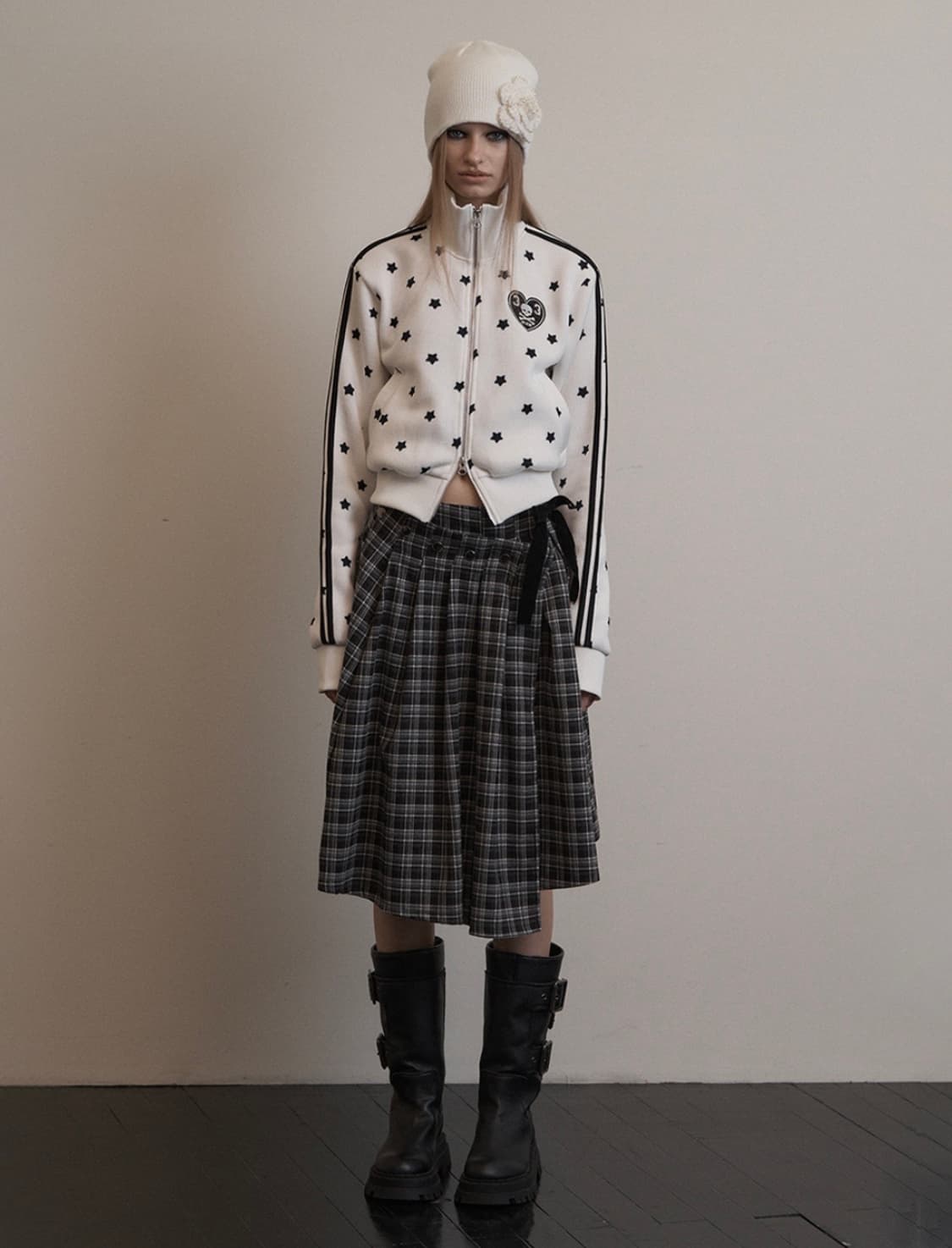 [새상품] 셋업이엑스이 체크 랩 스커트 상품이미지2