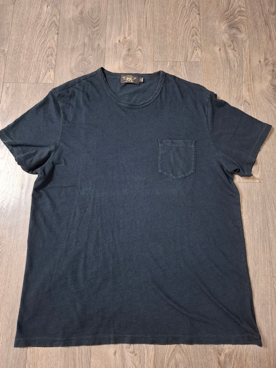 XL RRL 더블알엘 인디고 코튼 크루넥 포켓 반팔 티셔츠 네이비 상품이미지1