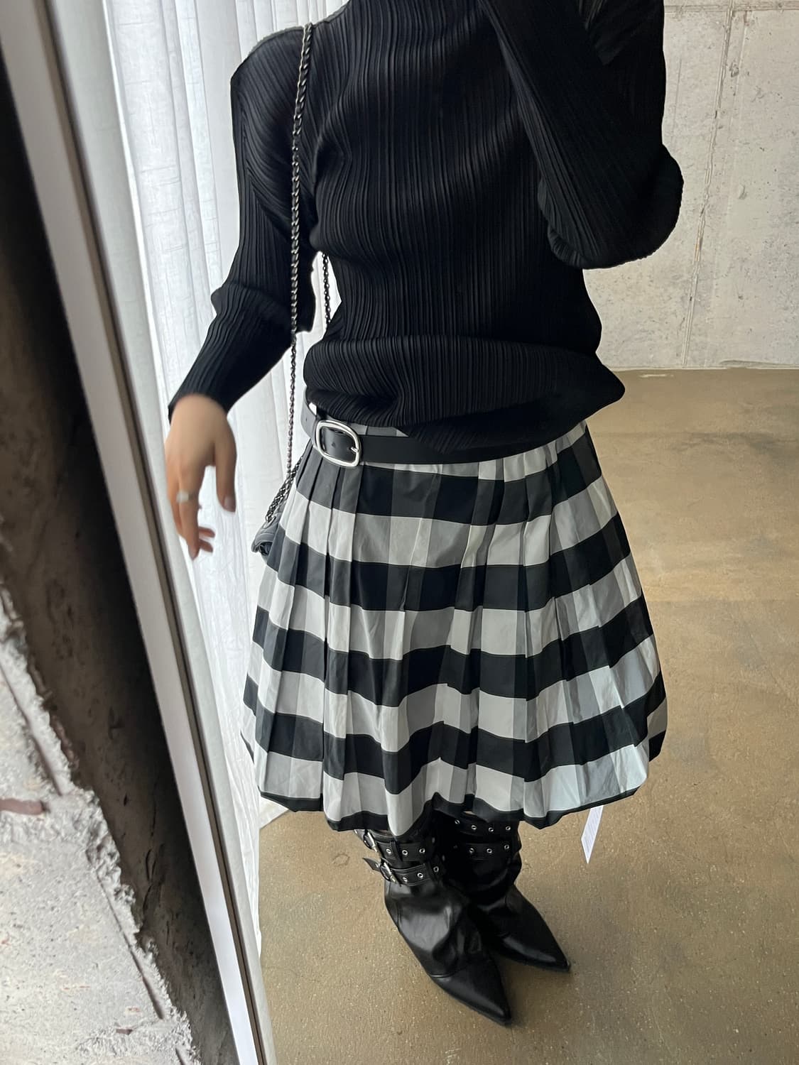 Rene 르네 벌룬 스커트 화이트&블랙 상품이미지4