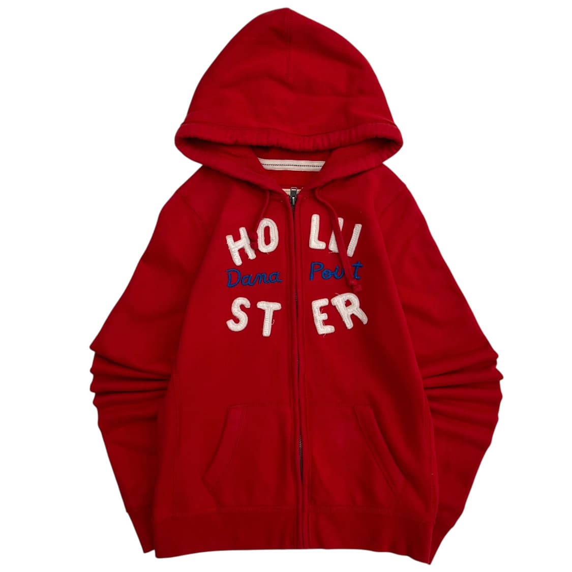 홀리스터 센터로고 레드 후드집업 L 상품이미지2