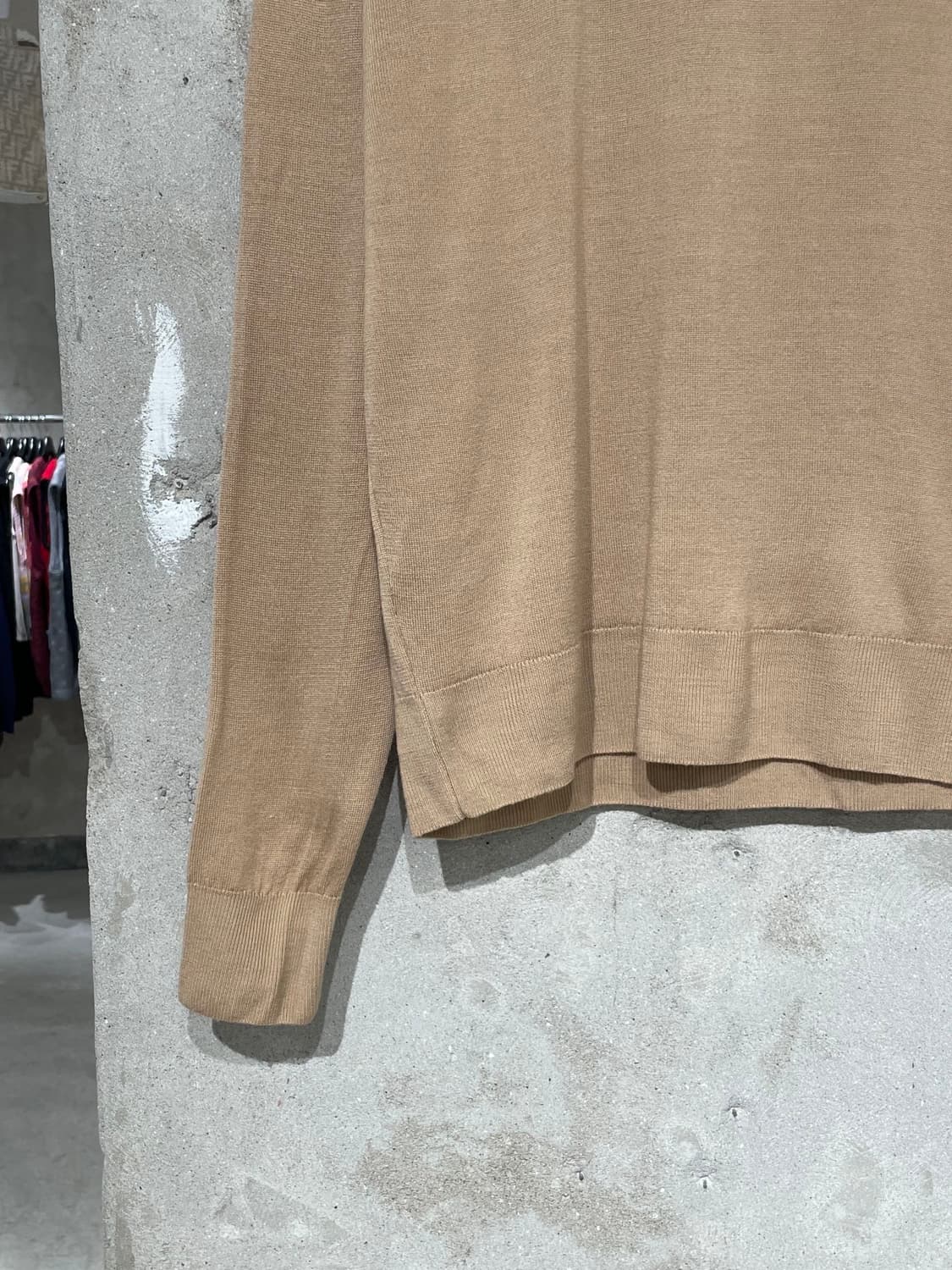 메종 키츠네 베이지 폭스 로고 울 니트 상품이미지4