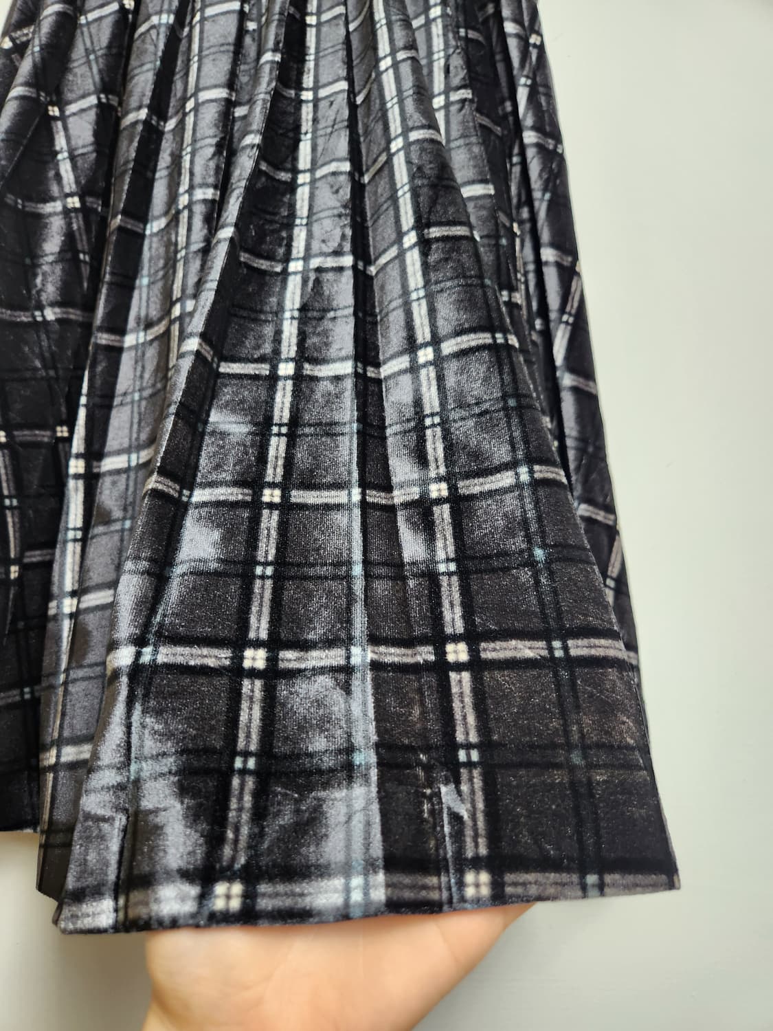 벨벳 체크 롱 스커트 상품이미지9