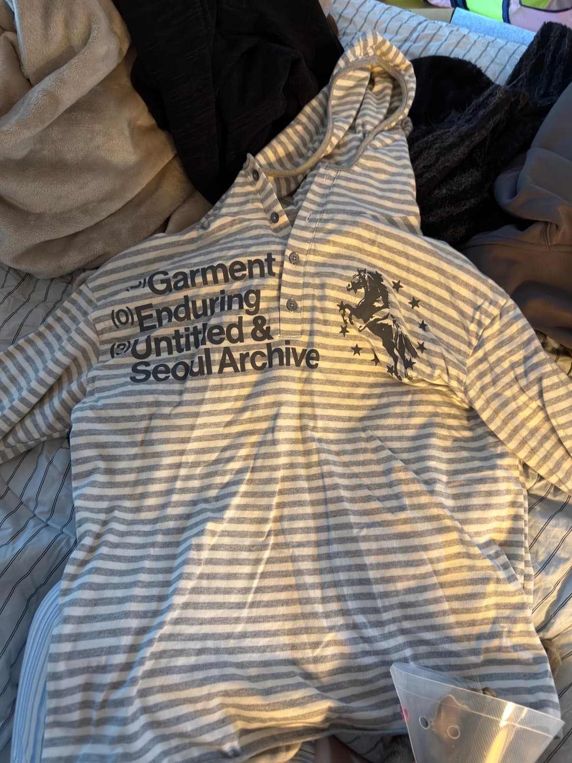 언타이틀 서울 스트라이프 후드티 L 상품이미지2