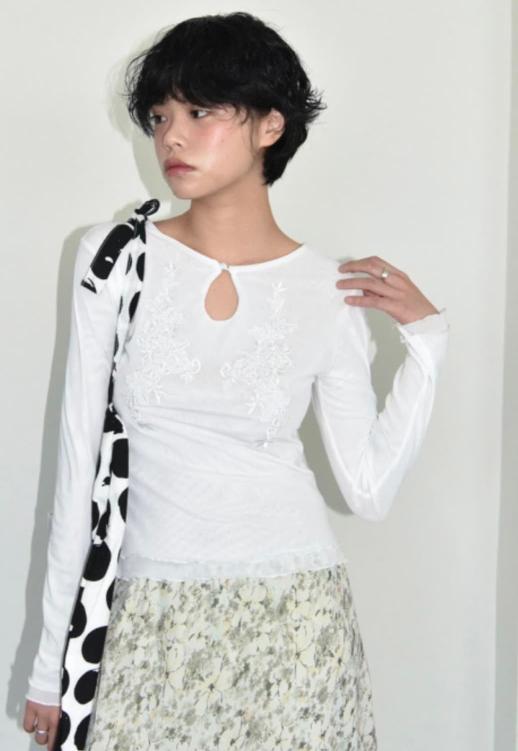 팁씨) jacquard hole blouse 상품이미지2