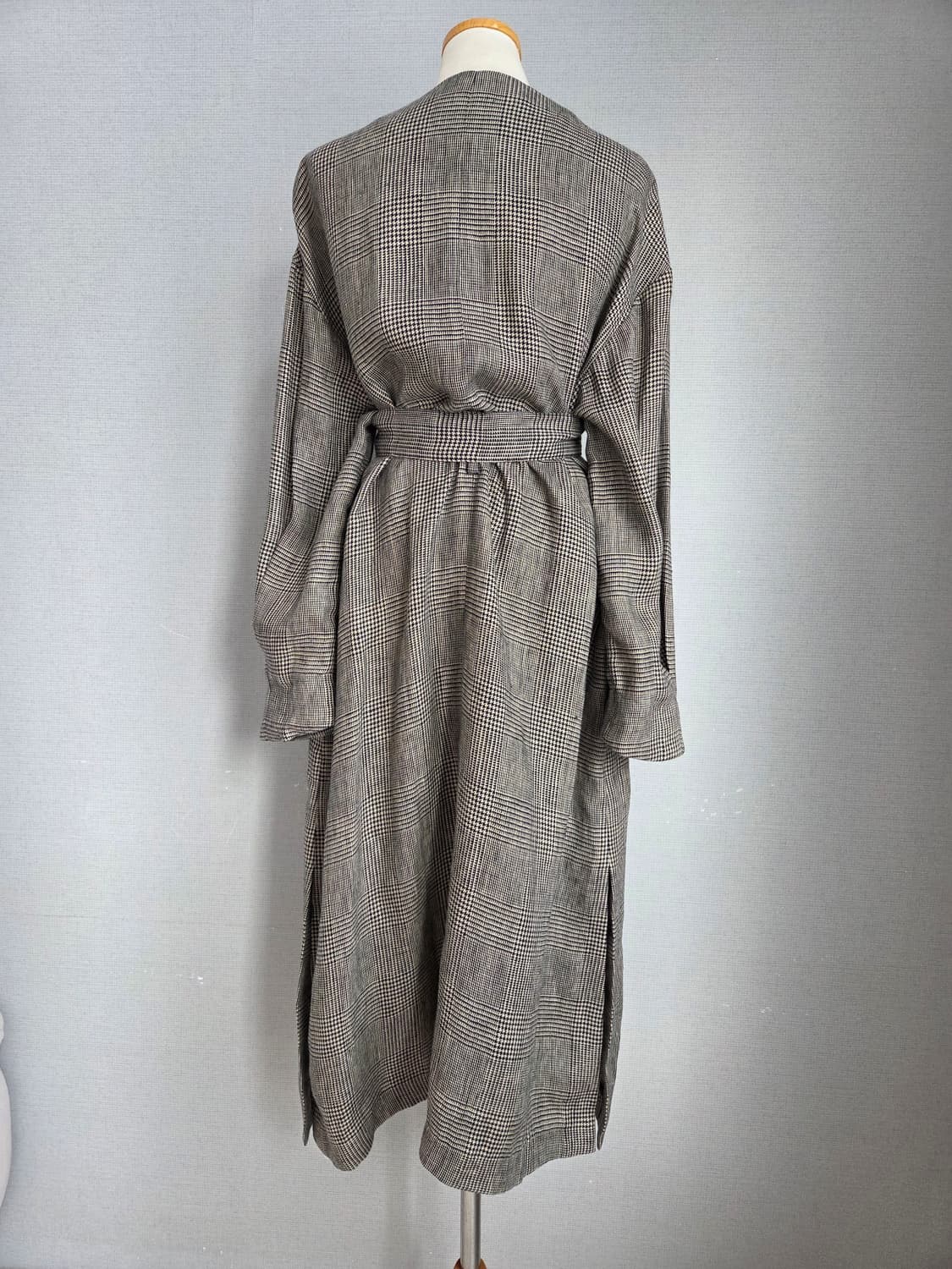 베네통 마 체크 롱코트 상품이미지5