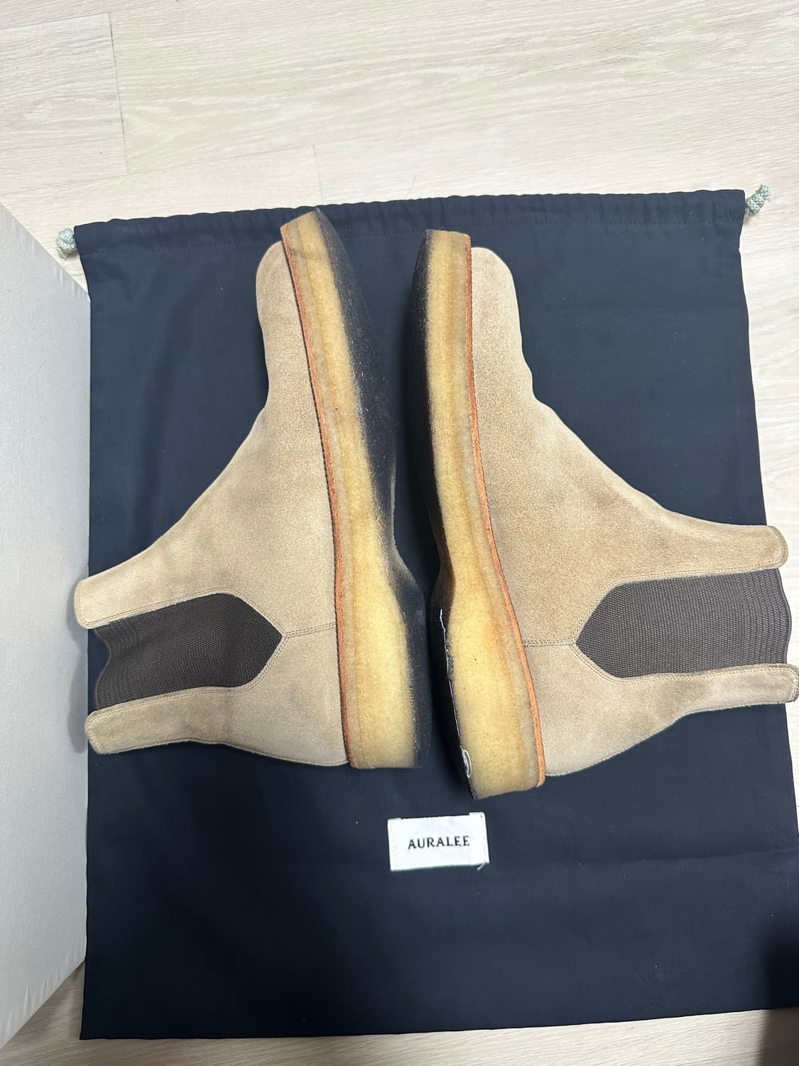 AURALEE 오라리 첼시 스웨이드 스퀘어토 부츠 상품이미지5