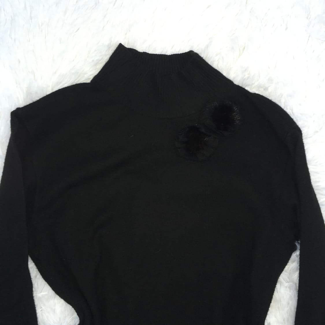 jpn vintage 블랙 코사지 풀오버 니트 상품이미지6