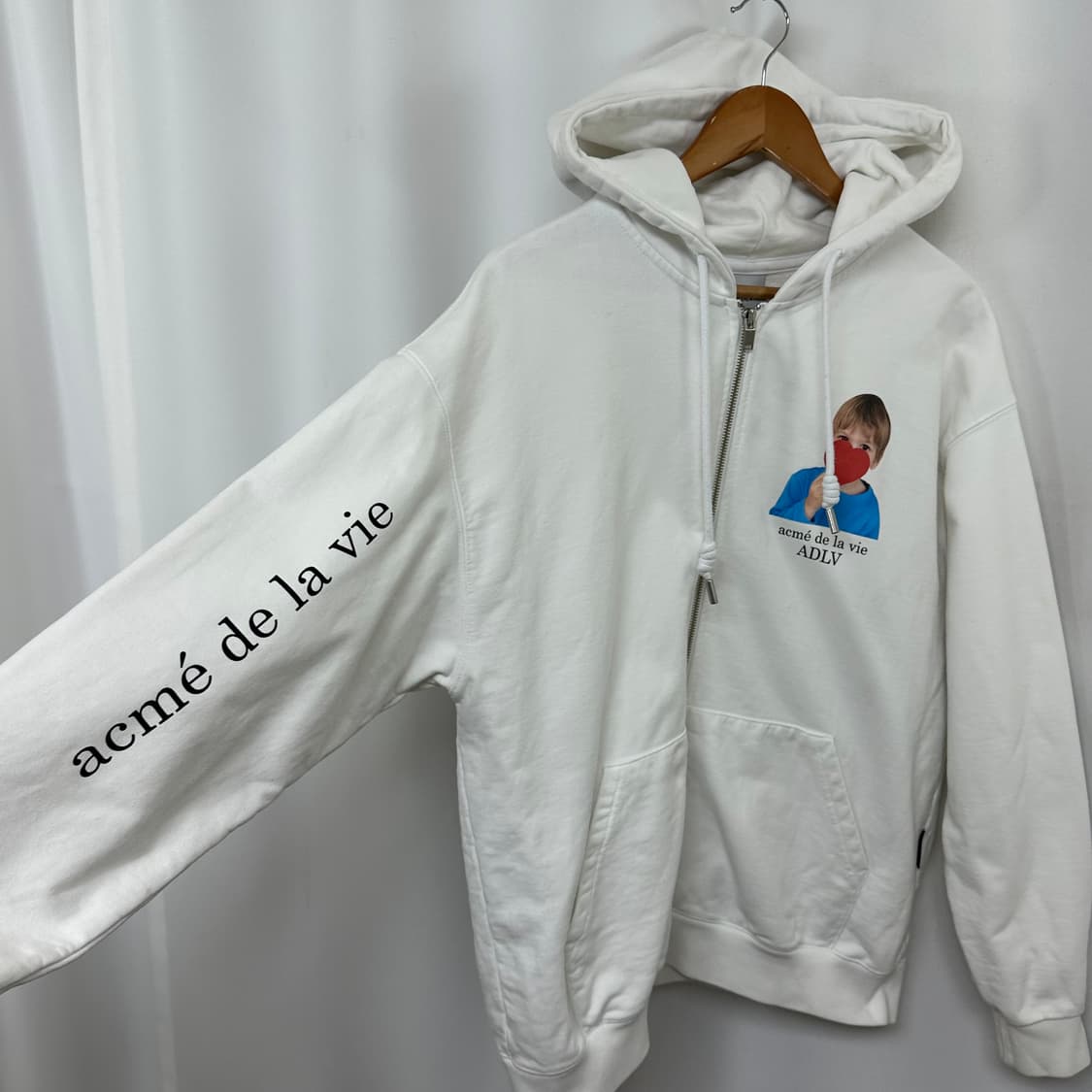 ADLV 남자 면100% 후드집업 화이트 (실측110) 상품이미지2