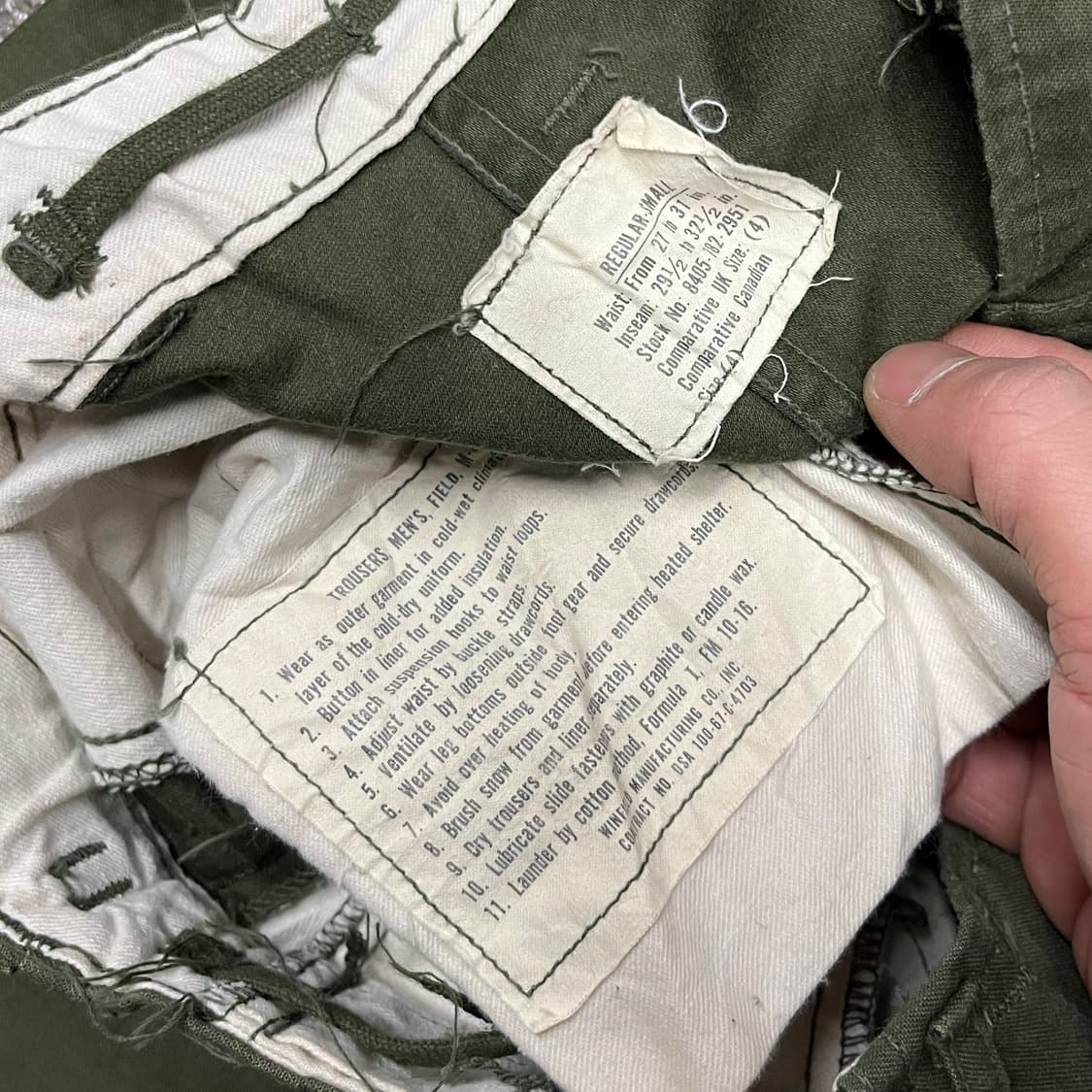 60s 오리지날 미군 M-65 팬츠 (~31) 상품이미지6