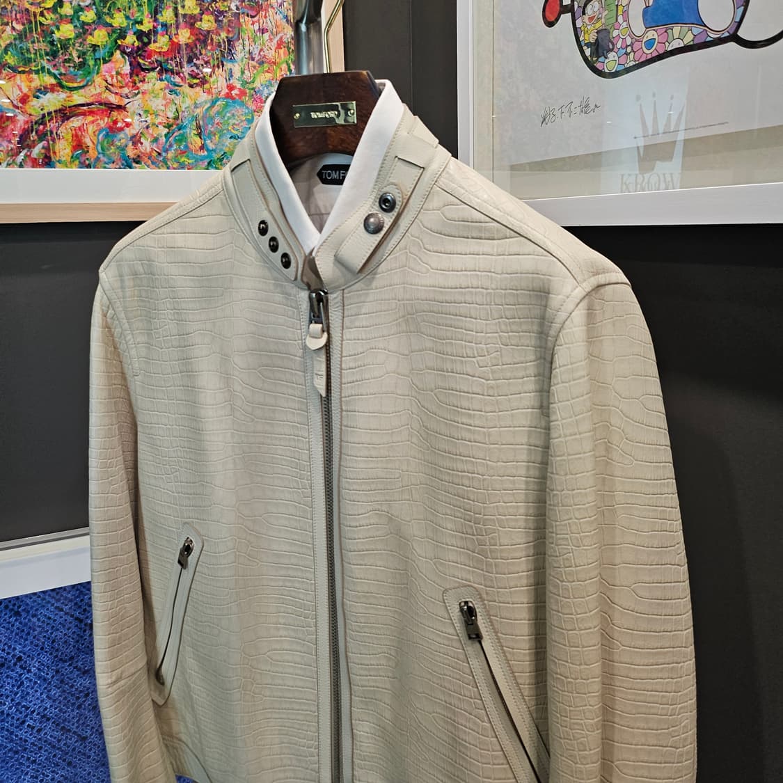 톰포드 크록이펙트 레더트리밍 가죽자켓 상품이미지3