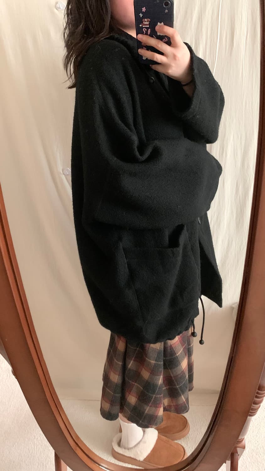 빈티지 브라운 모리 체크 롱스커트 상품이미지6