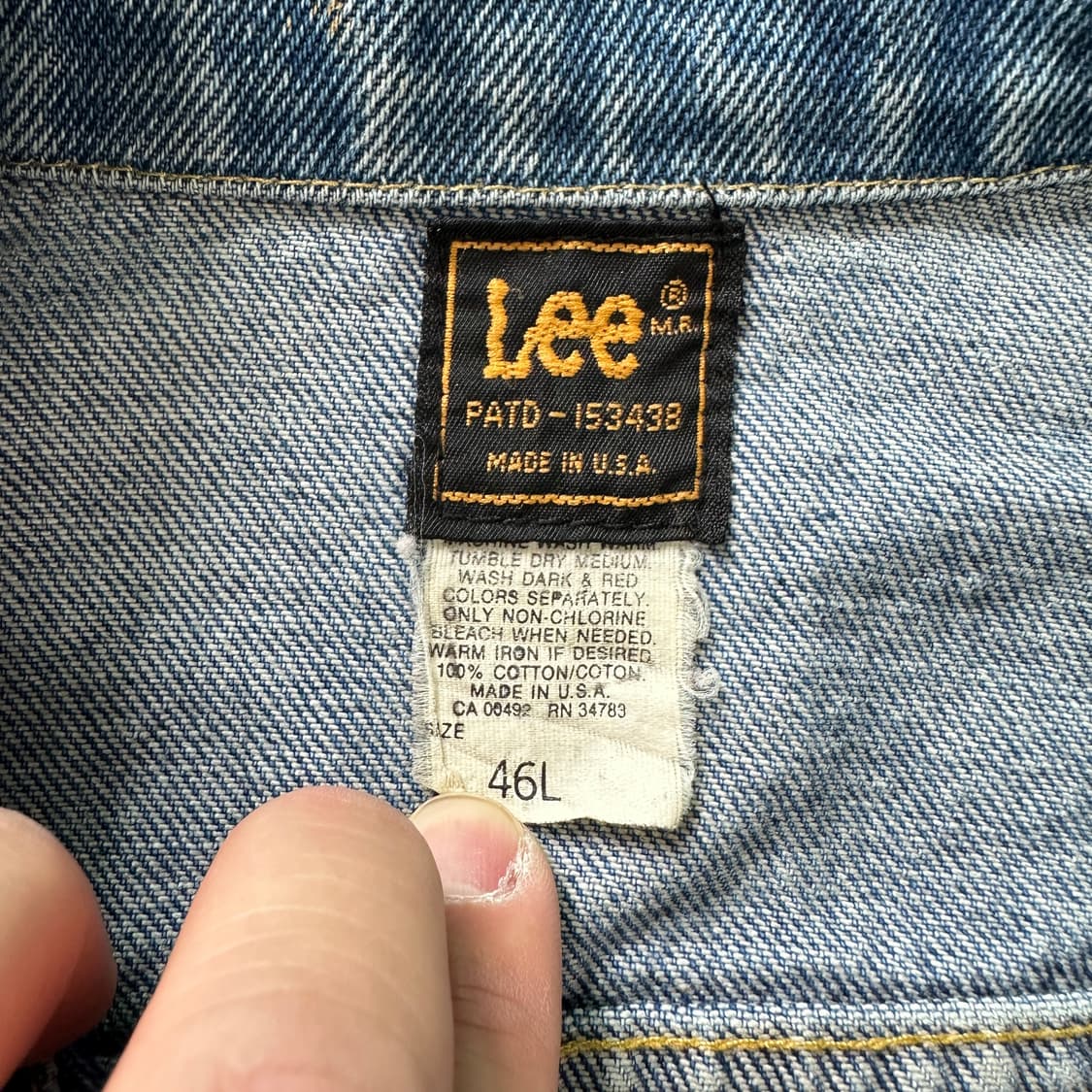 80s 미국산 LEE 빈티지 데님 트러커 자켓 46L 상품이미지3