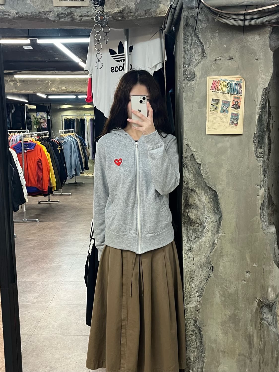 꼼데가르송 후드집업 그레이 L #csz2179 상품이미지2