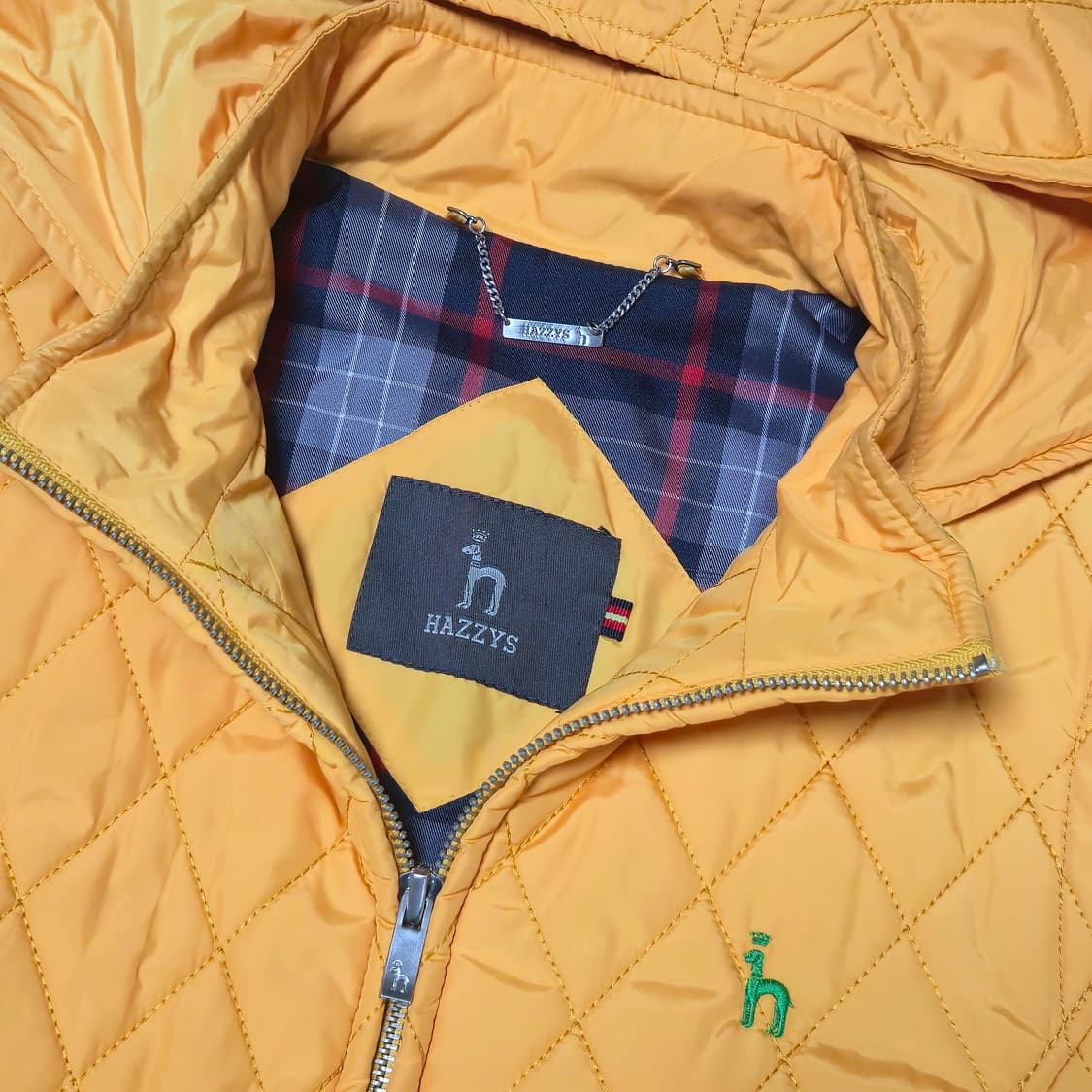 헤지스 퀼팅 후드 자켓 옐로우 상품이미지3