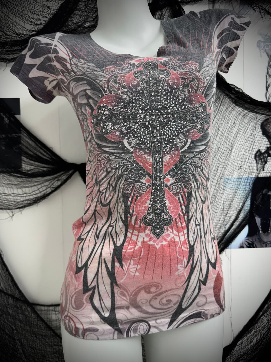 00s cross beads printing halfsleeve 상품이미지3