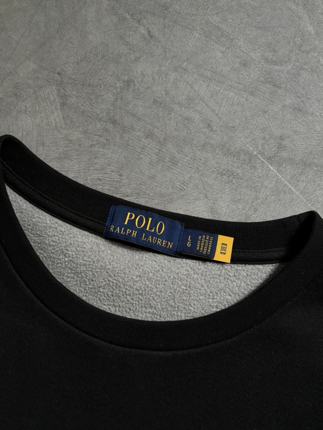 Polo 폴로 랄프로렌 QR신형 블랙 컬러 안감플리스 맨투맨 상품이미지4