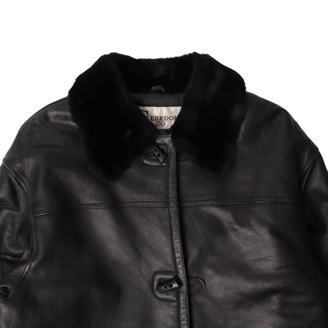 Colebrook 90s 레더 더플 무스탕 초어코트 자켓 상품이미지2