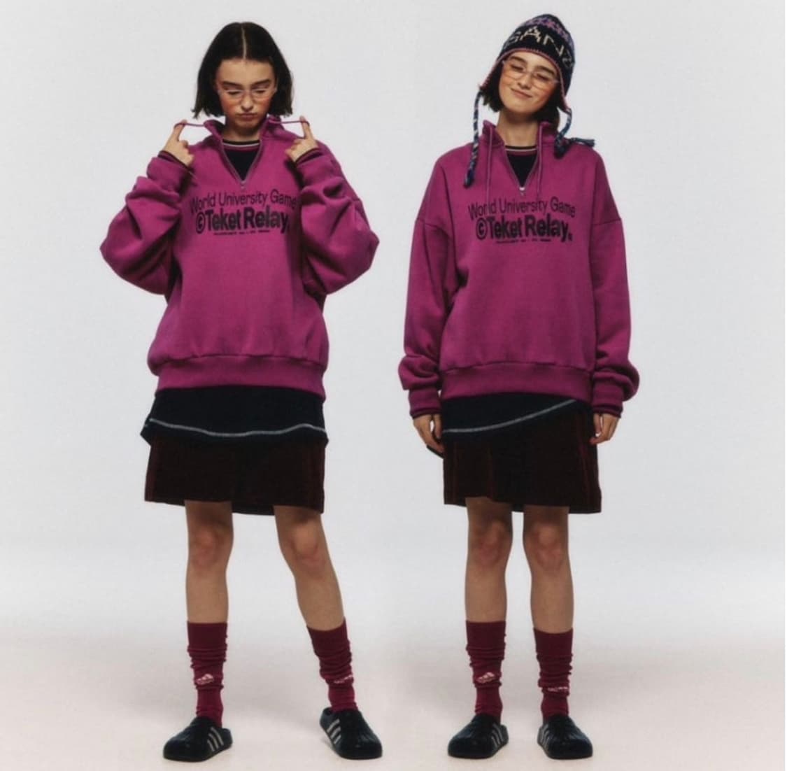 테켓 하프집업 핑크 (마젠타) M 사이즈 상품이미지1