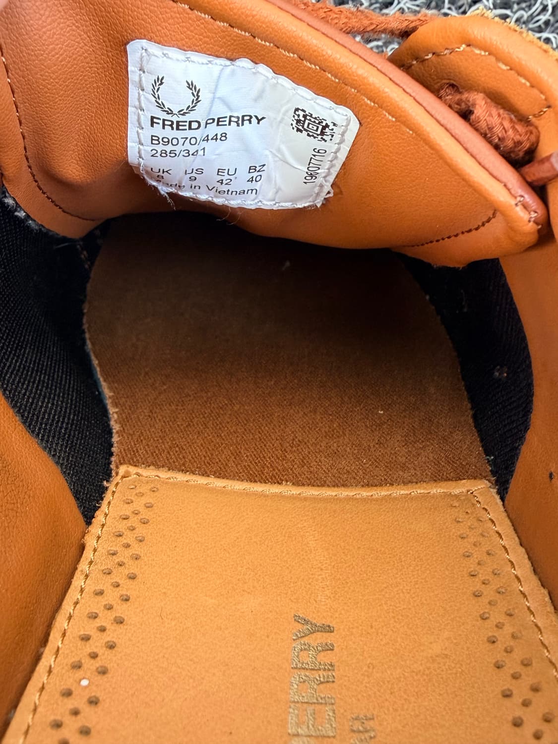 프레드 페리 브라운 가죽 스니커즈 270mm 상품이미지5