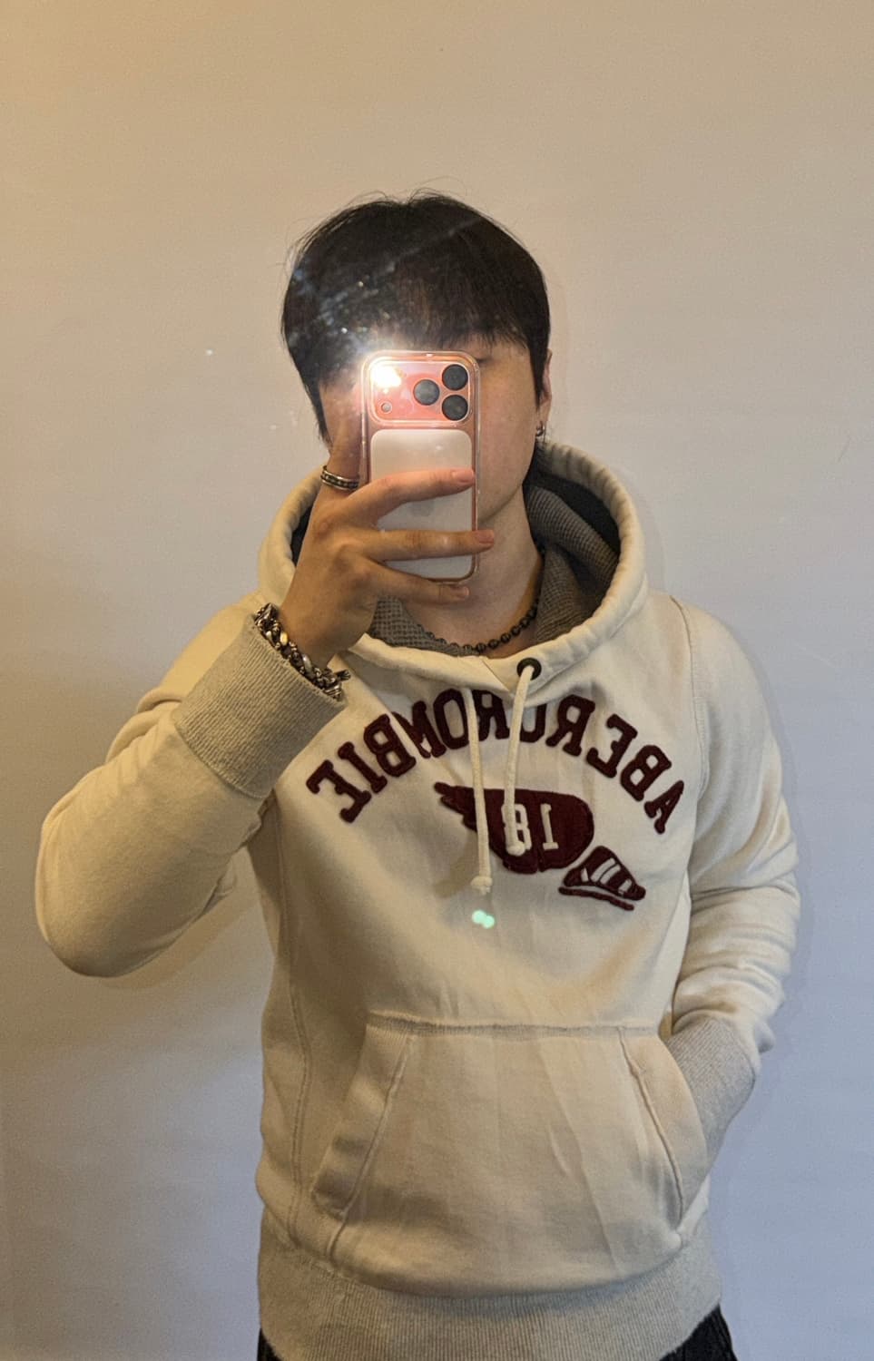 아베크롬비 크림버건디 후드 상품이미지1