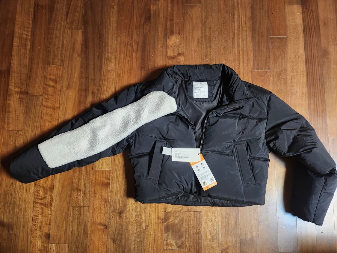 코드그라피 넥워머 크롭 에센셜 패딩_블랙 상품이미지8