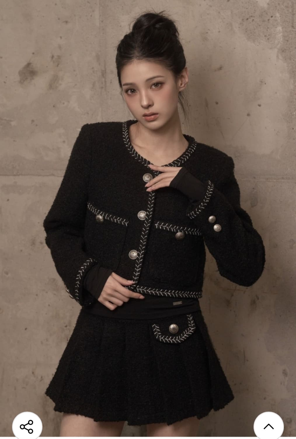 카키포인트 Atelier Tweed 아뜰리에 트위드 자켓 스커트 셋업 S 상품이미지2