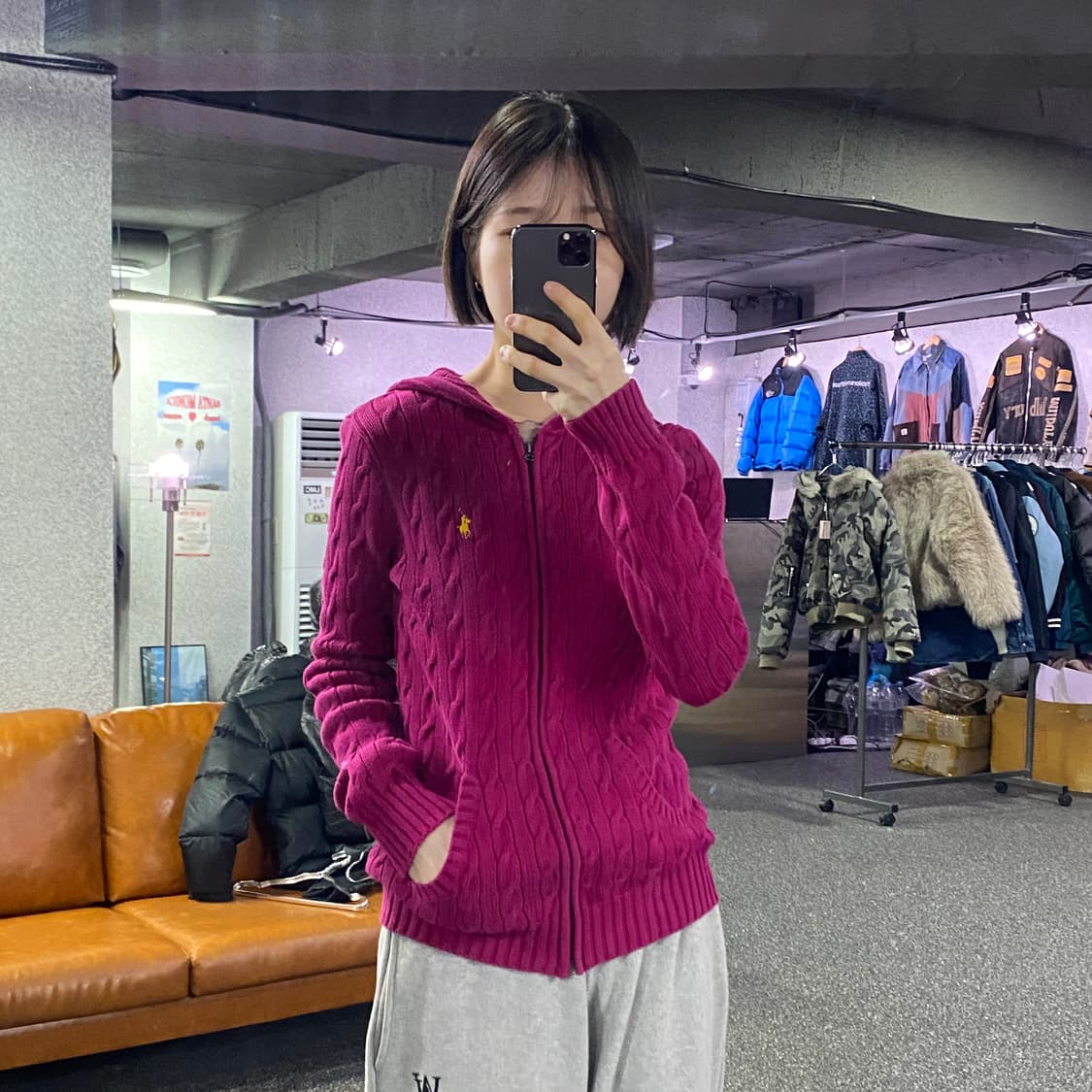 폴로 랄프로렌 꽈배기 후드 니트집업 B3729 상품이미지1