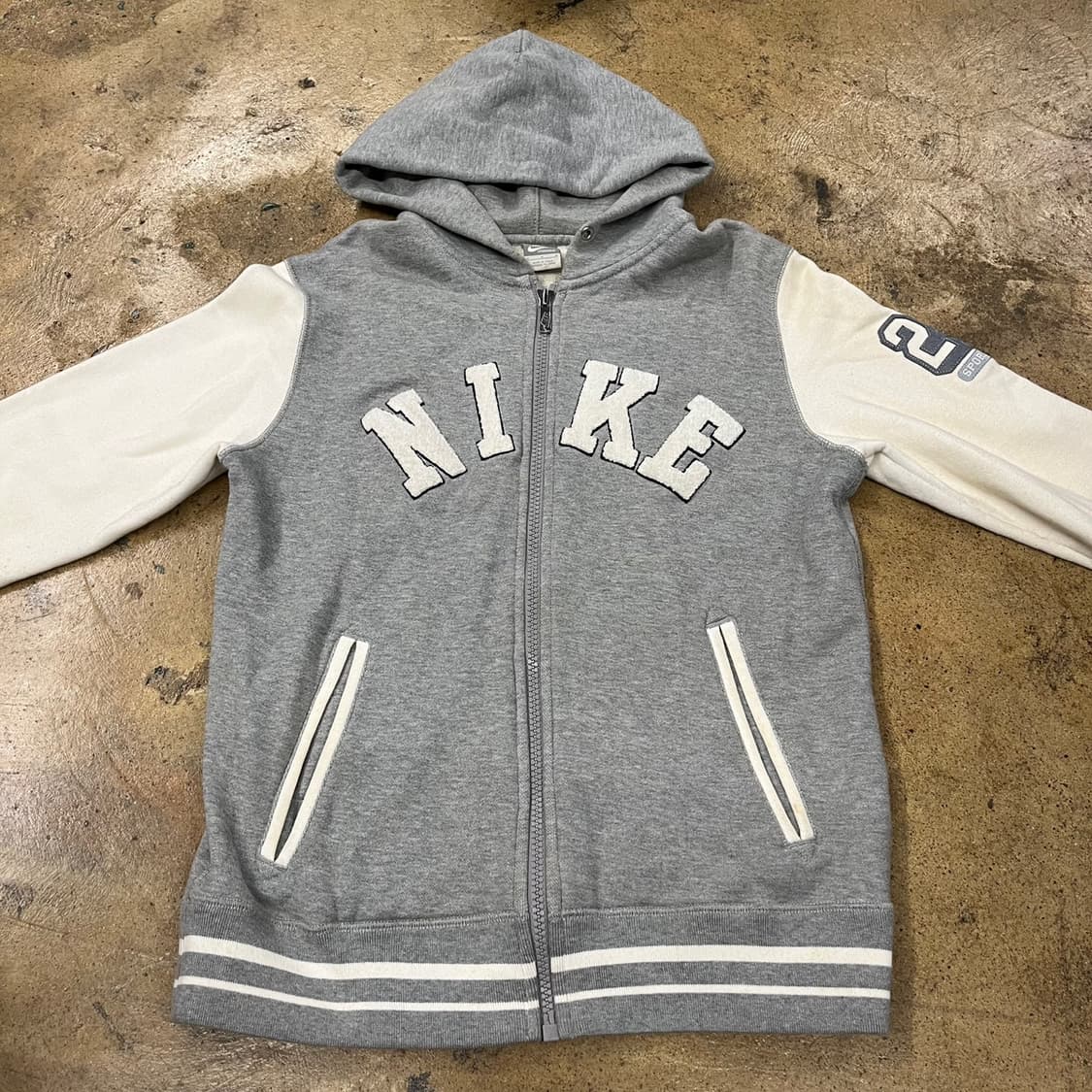 나이키 배색 그레이 화이트 후드집업 상품이미지3