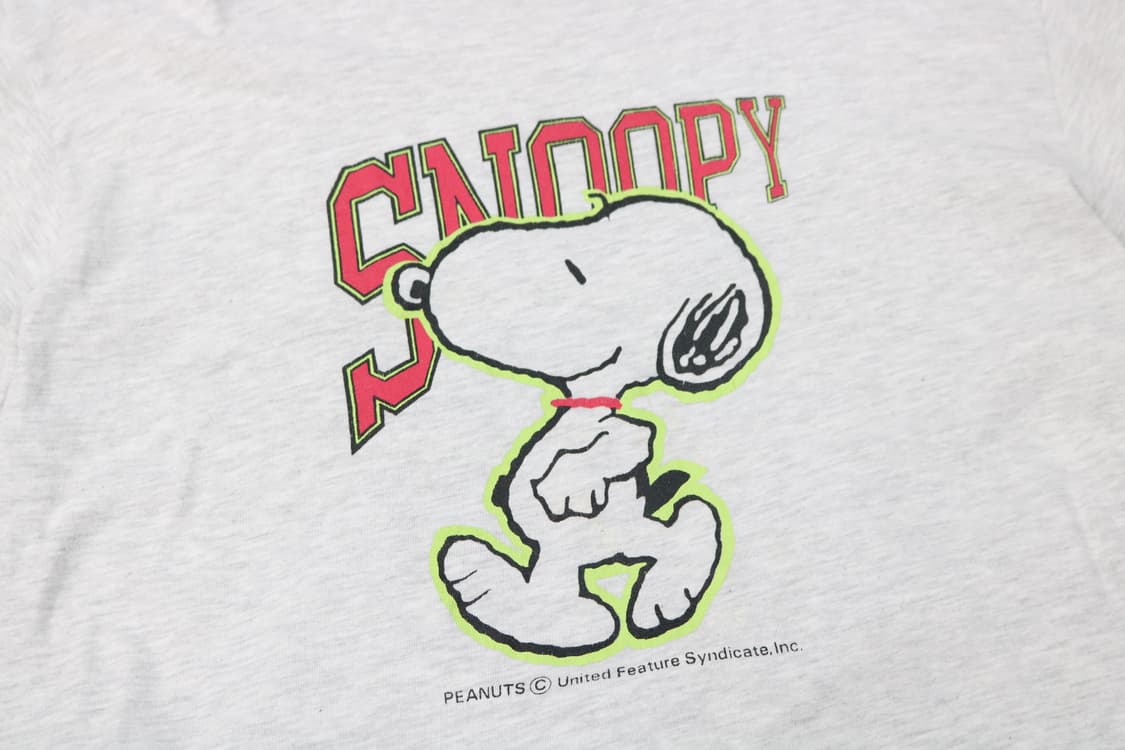 PEANUTS 피너츠 빈티지 스누피 레터링 그레이 반팔티셔츠 (L) 상품이미지4