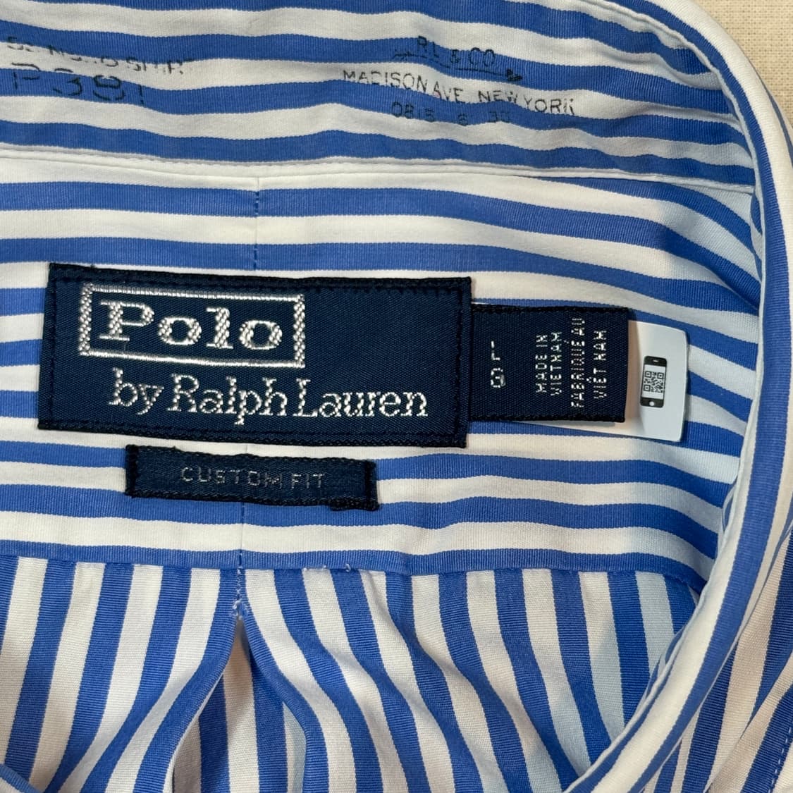 L) 폴로 랄프로렌 클래식 블루 스트라이프 포플린 셔츠 신형 상품이미지7