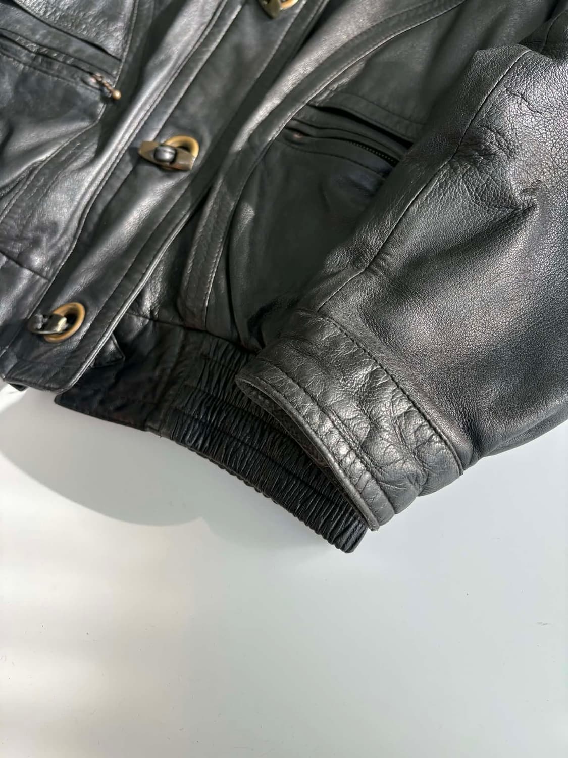 Vintage 90s 후드 퍼 가죽 자켓 상품이미지8