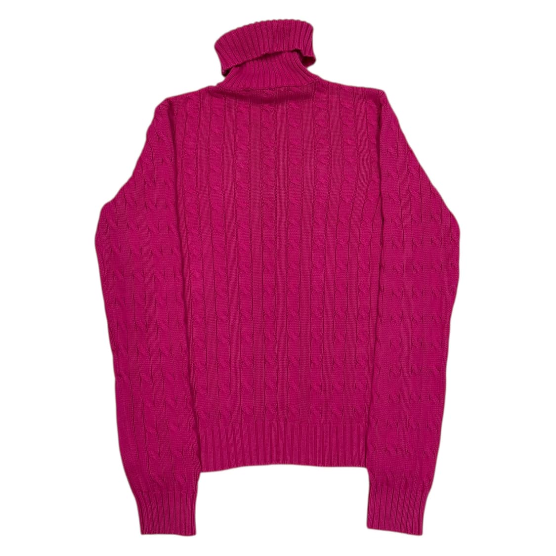 폴로 랄프로렌 스포츠 터틀넥 목폴라 케이블 니트 핑크 L 상품이미지3