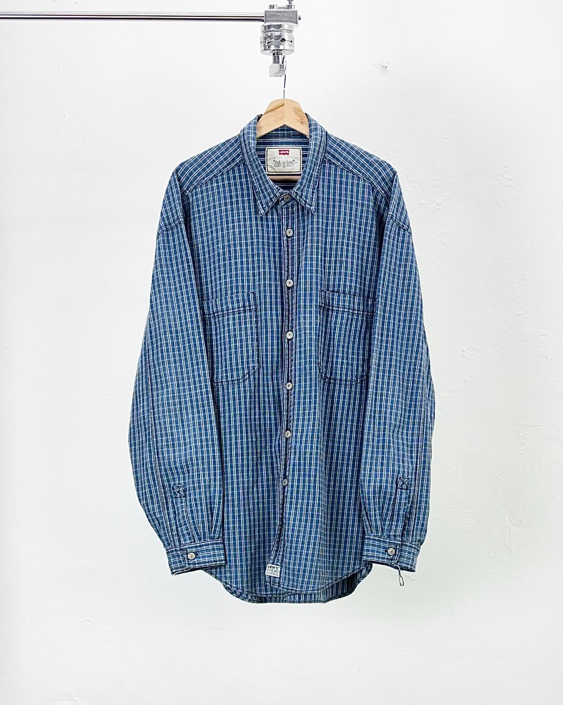 리바이스 90s 블루 스트라이프 컨스트럭션 투 포켓 셔츠 상품이미지1