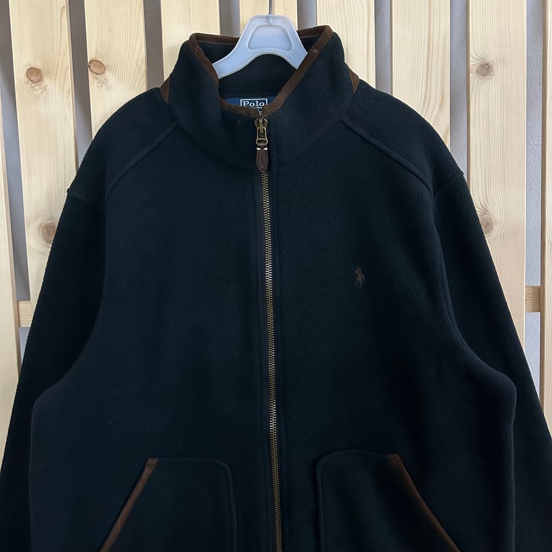 (XL) 폴로 랄프로렌 블랙 브라운 투웨이 후리스 자켓 플리스 집업 상품이미지4