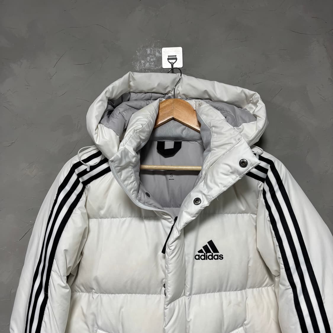 아디다스 삼선 덕다운 롱패딩 화이트 상품이미지2