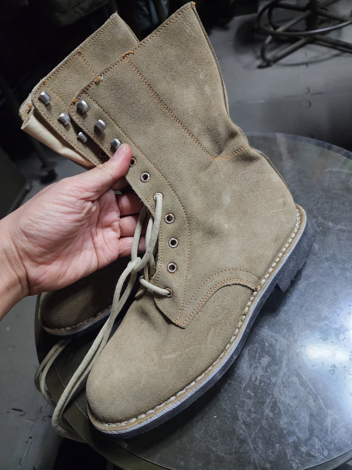 빈티지 이탈리아군 스웨이드 부츠 상품이미지4