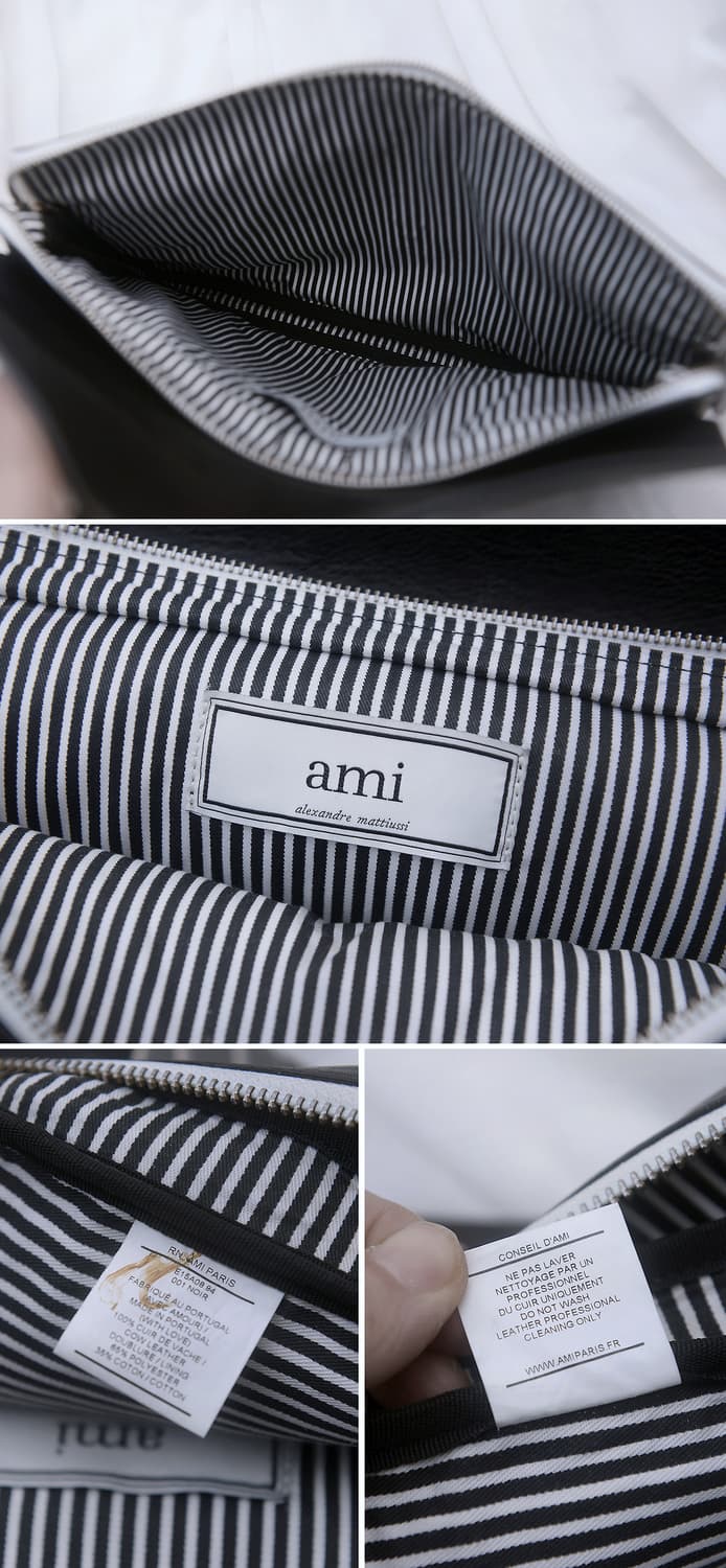 아미 (AMI) 베지터블 레더 플랩 클러치백 도큐먼트케이스 상품이미지10