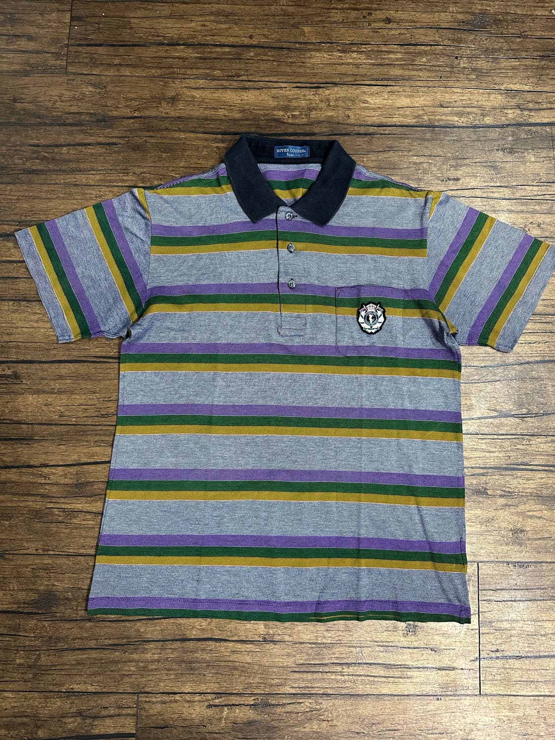 일본빈티지 River Course 스트라이프 카라티 L 상품이미지1