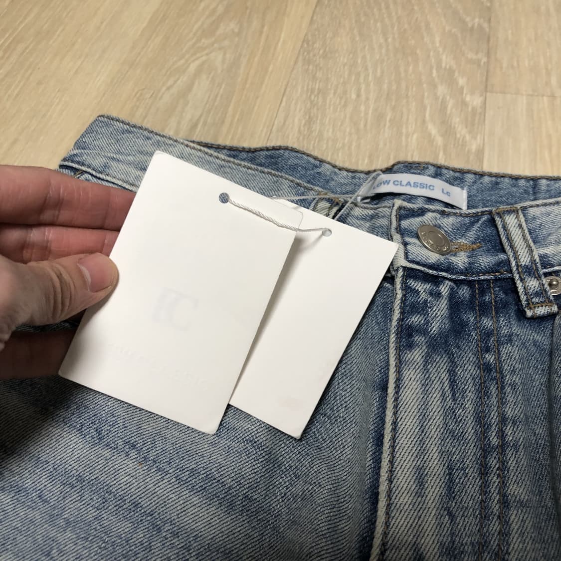 (S) 새상품 로우클래식 LOW CLASSIC 릴렉스핏 진스 라이트 블루 상품이미지3