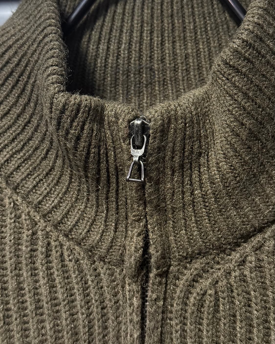 ASPESI 아스페시 골지 니트 스웨터 브라운 갈색 집업 하이넥 반목폴라 상품이미지4