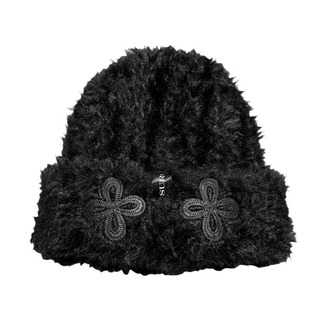 써저리 레더 패치 퍼 비니 블랙 상품이미지4